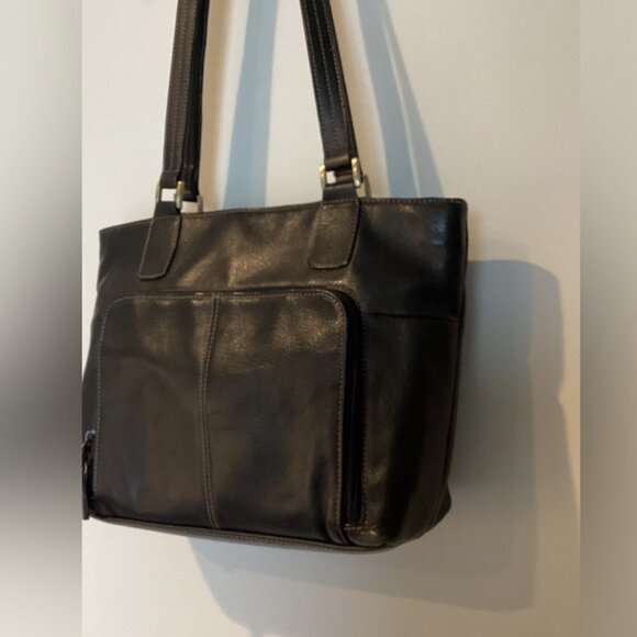 Giani Bernini Black Pebbled Leather Satchel Bag - Picture 7 of 10